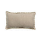 Natural Fringed Edge Linen/Cotton Cushion, 30 x 50 cm