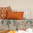 Copper Fringed Edge Linen/Cotton Cushion, 30 x 50 cm 